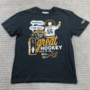 Molson Canadian Shirt Men Large L Black Mario Lemieux I Wanted to Come Back Tee